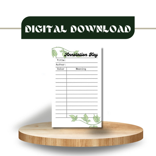 Annotation Book Key - Vines - DIGITAL DOWNLOAD