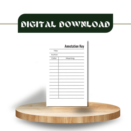 Annotation Book Key Minimal - DIGITAL DOWNLOAD