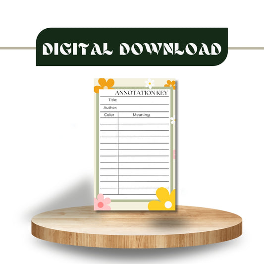 Annotation Book Key Spring Flowers - DIGITAL DOWNLOAD